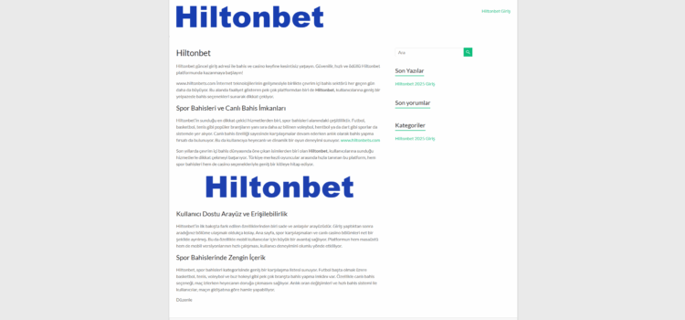 Hiltonbet Güncel Giriş Hiltonbet Güncel Giriş